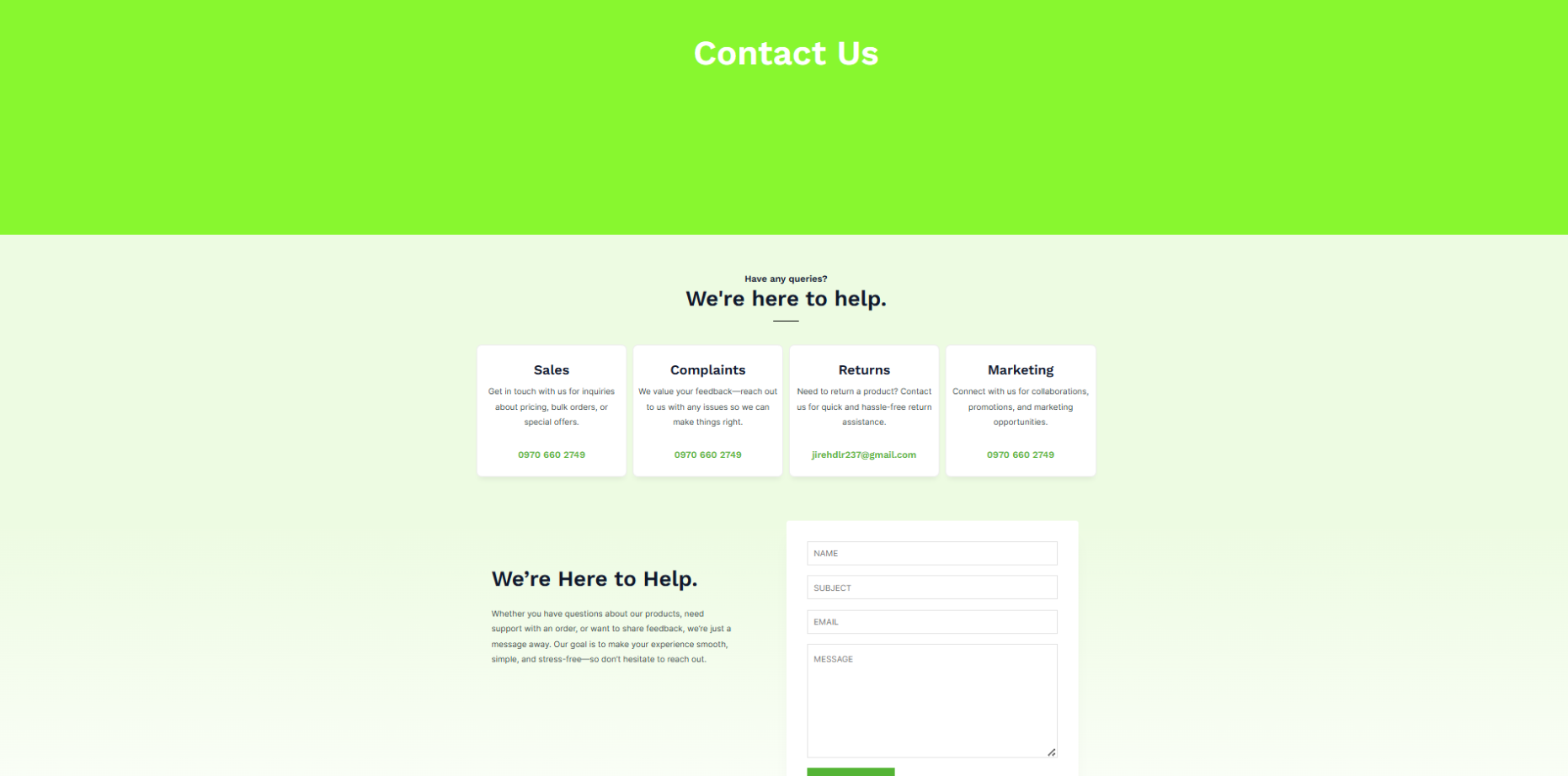All In One Ecommerce Store Contact Us
